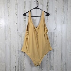 Rue bleu by rue21 gold sparkle one piece bathing suit women's plus size 3X